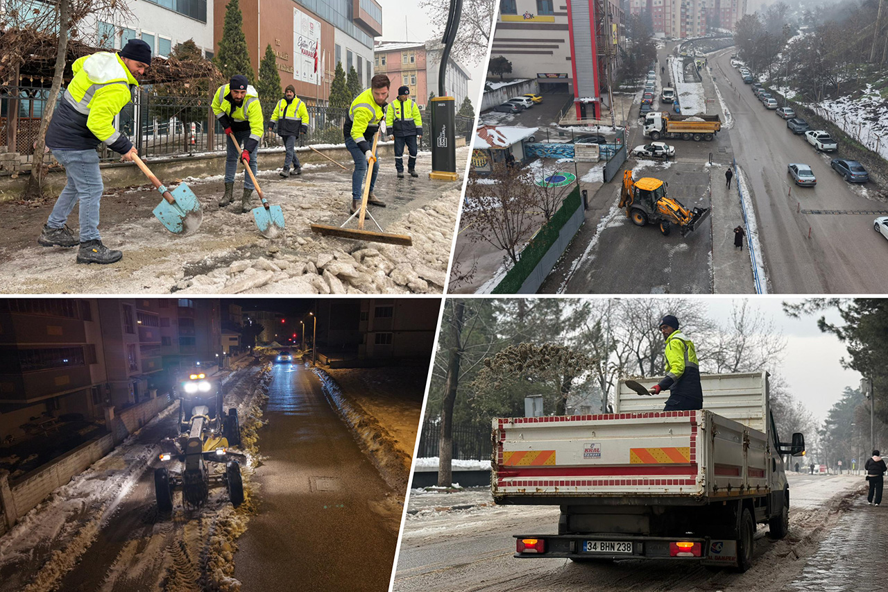 Karabük’te Kar Küreme ve Temizlik Çalışmaları Devam Ediyor