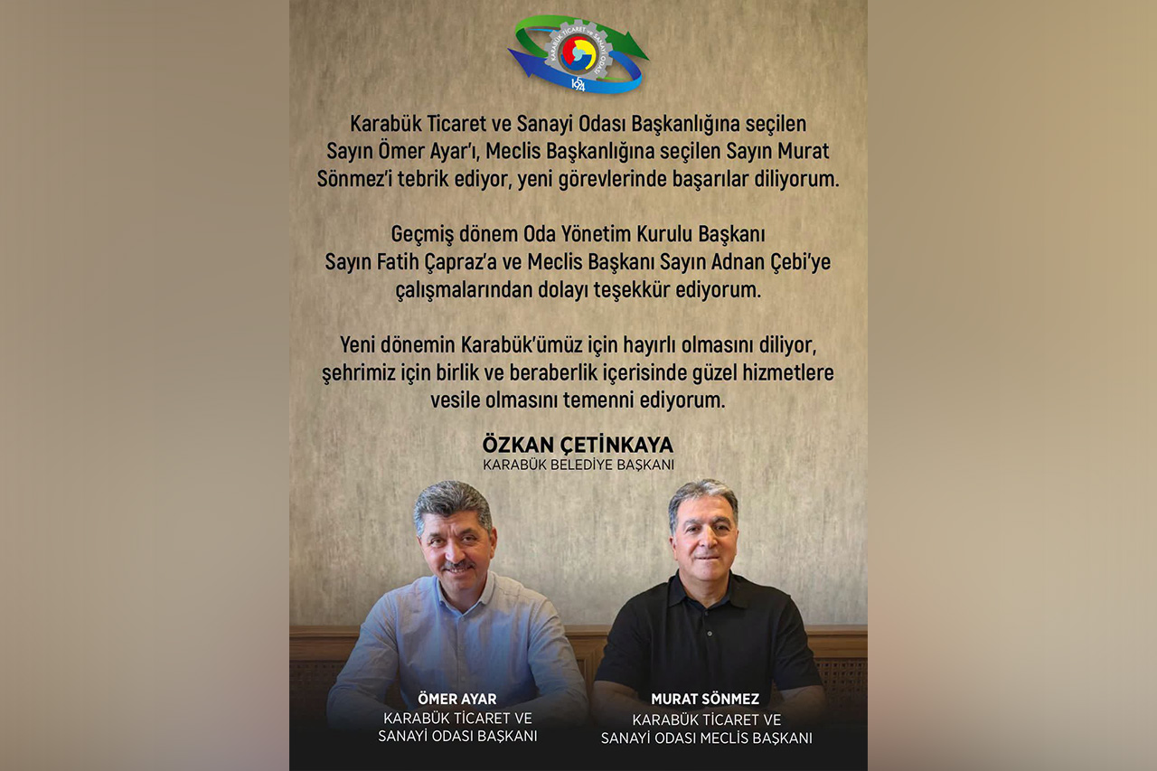 Başkan Çetinkaya’dan Tebrik Mesajı