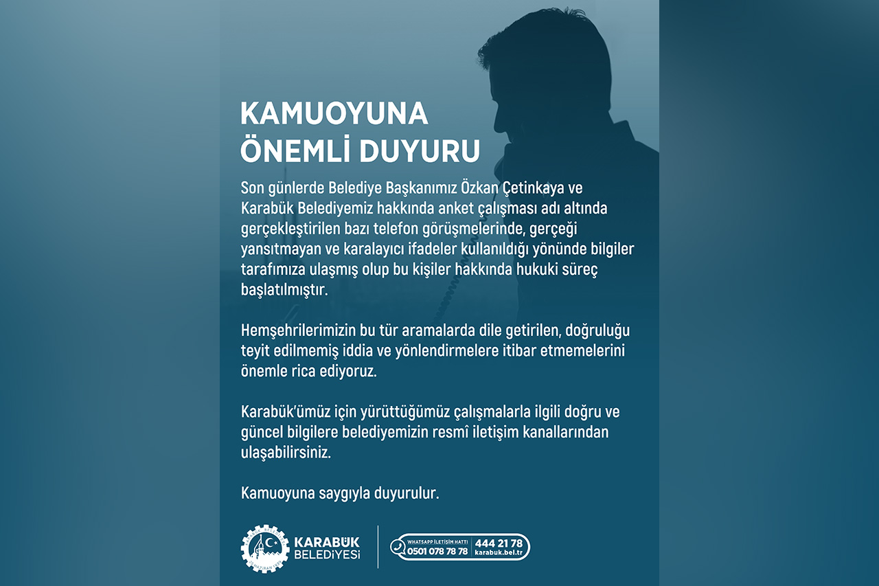 Kamuoyuna Önemli Duyuru
