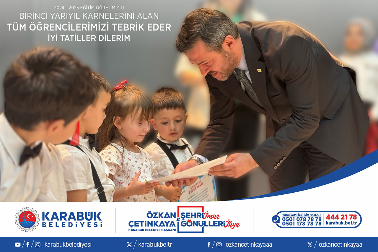 Başkan Çetinkaya’dan Karne Alan Tüm Öğrencilere Tebrik Mesajı