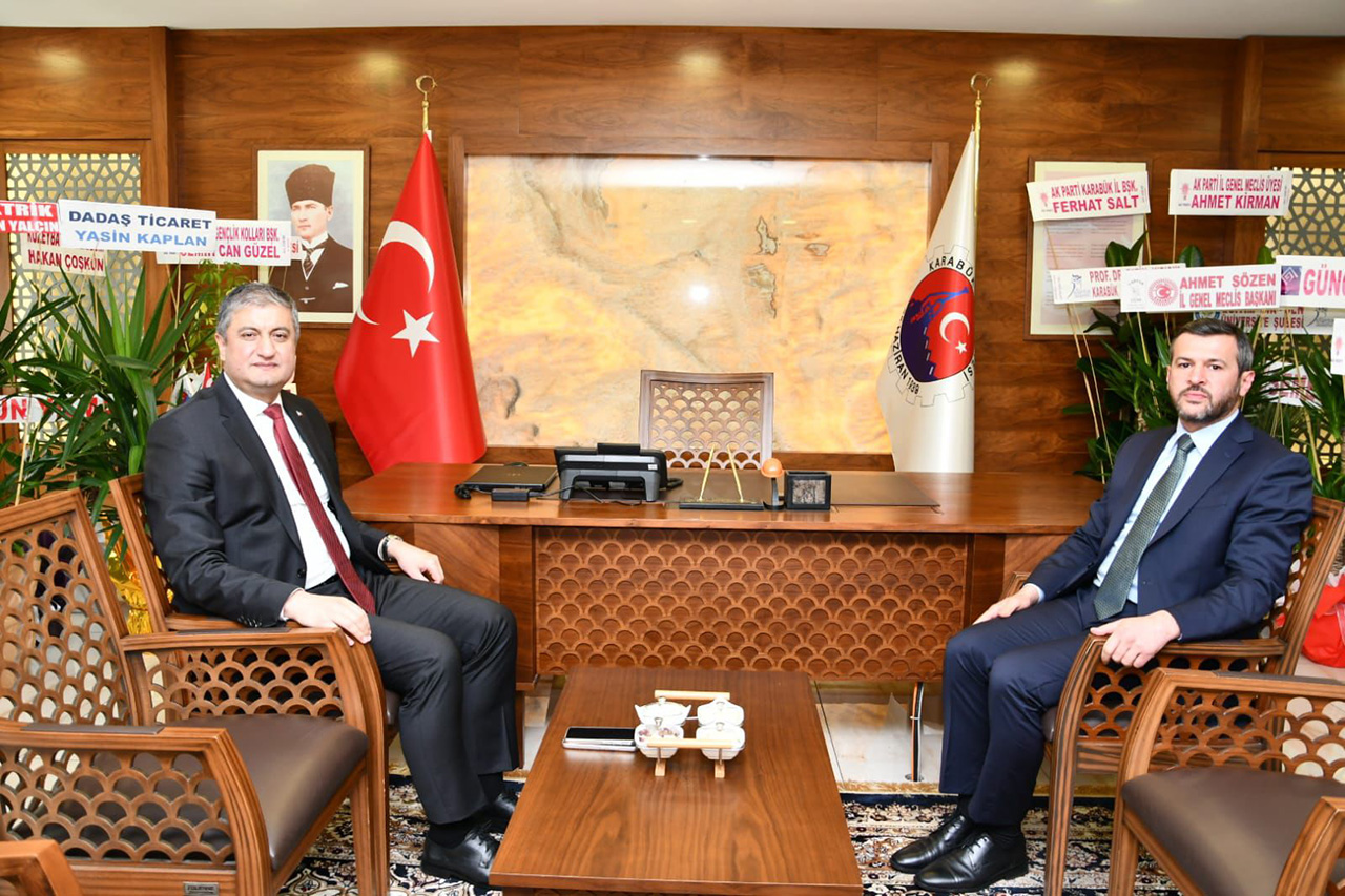 Karabük Valisi Sayın Mustafa Yavuz’dan Belediye Başkanımız Özkan Çetinkaya’ya İadeiziyaret