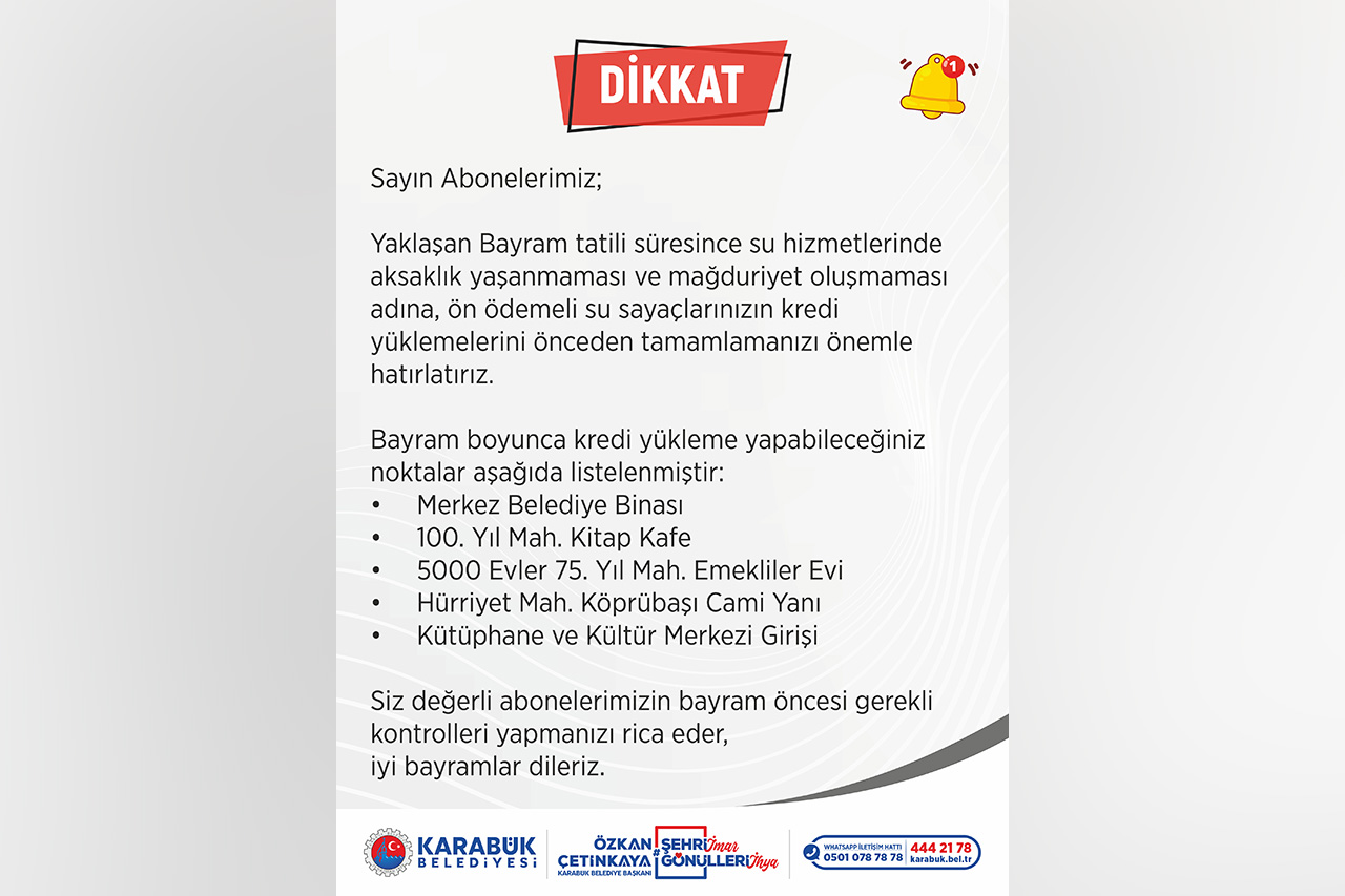 Tüm Hemşehrilerimizin Dikkatine