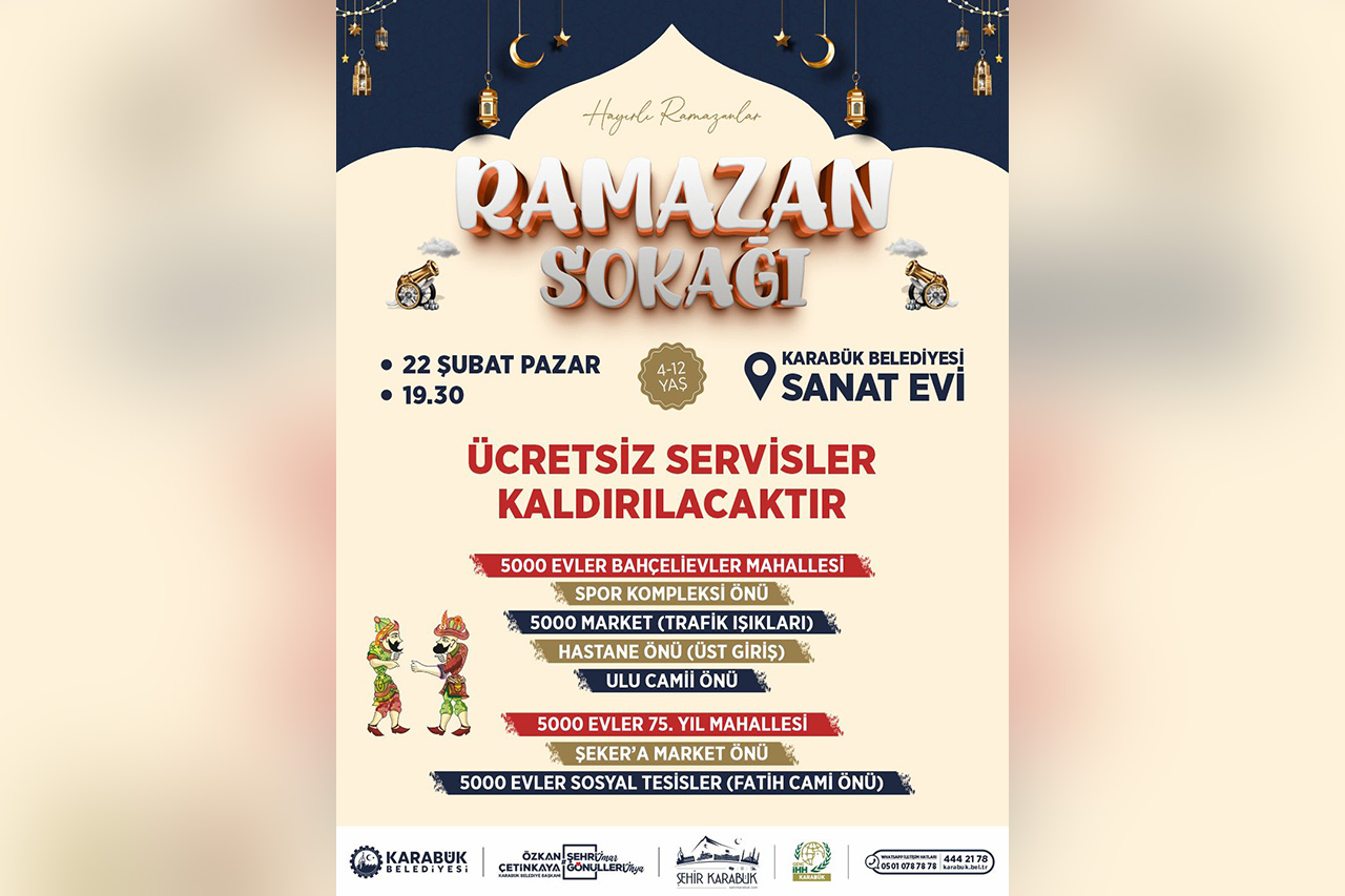 Ramazan Sokağı, Karabük Belediyesi Sanat Evi’nde 22 Şubat Pazar Başlıyor!