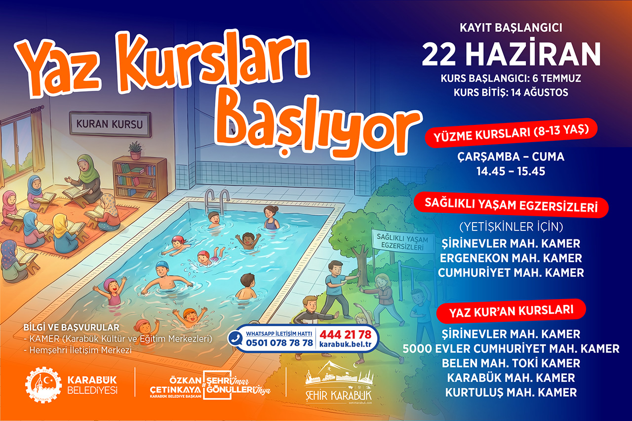 Karabük’te Dolu Dolu Yaz Dönemi: Yaz Kursları İçin Kayıtlar Başladı
