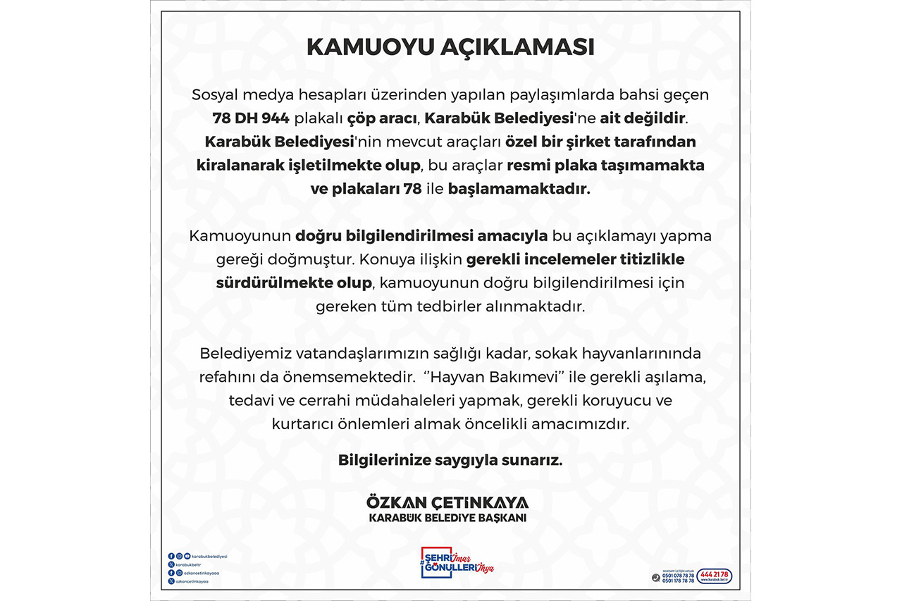 Kamuoyu Açıklaması