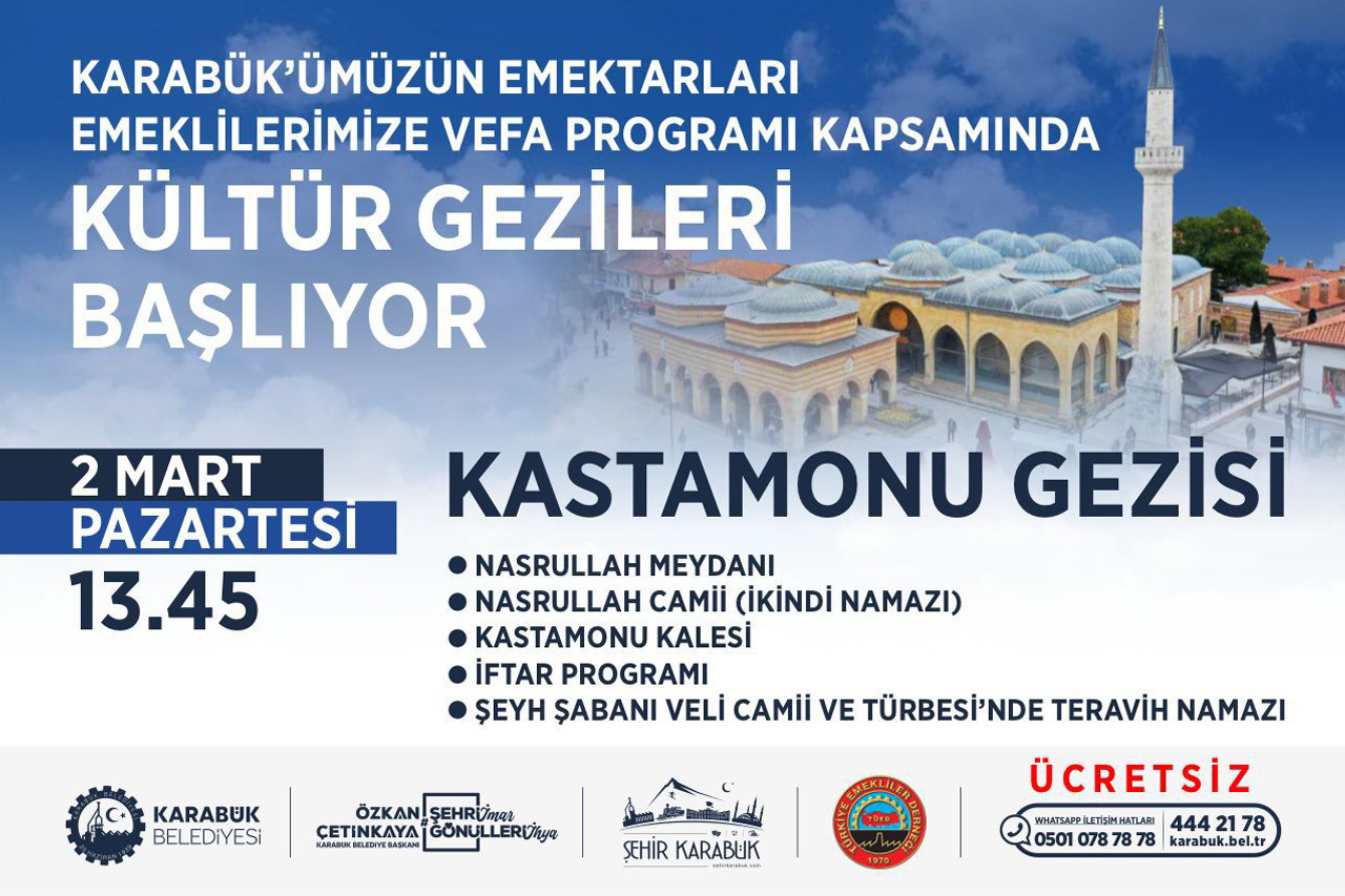 Karabük Belediyesi’nden Emeklilere Vefa: Kültür Gezileri Başlıyor