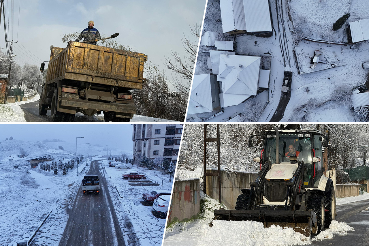 Karabük Belediyesi Kar Yağışıyla Mücadeleyi Aralıksız Sürdürüyor