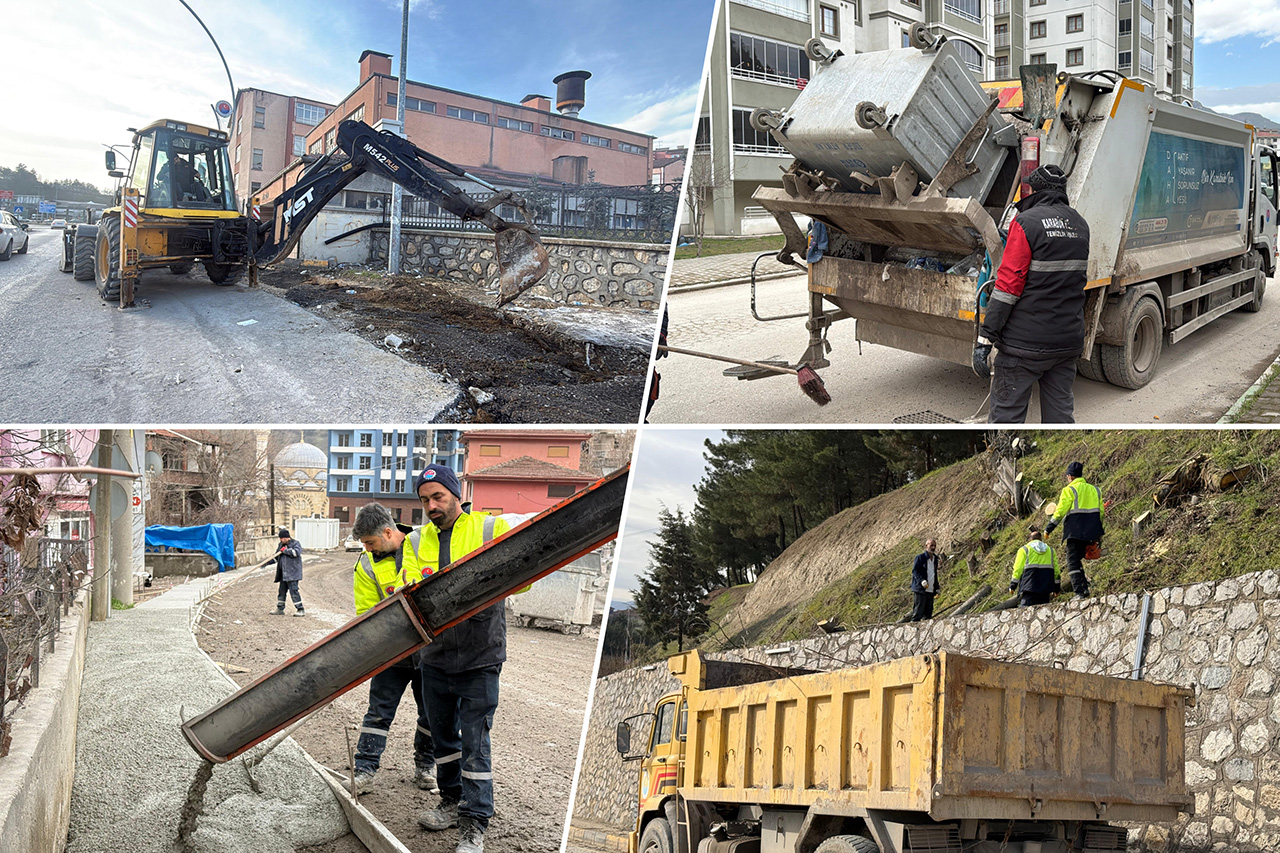 Karabük’te Karın Kalkmasıyla Çalışmalar Hız Kazandı