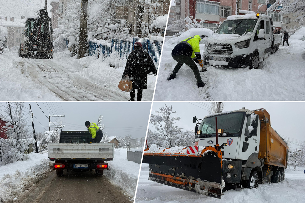 Karabük’te Karla Mücadelede 3. Gün: Karabük Belediyesi Gece Gündüz Sahada